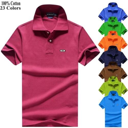 High quality 2020 Summer Mens polos shirts 100% cotton casual solid polos para hombre Large size XS-4XL fashion brand male tops