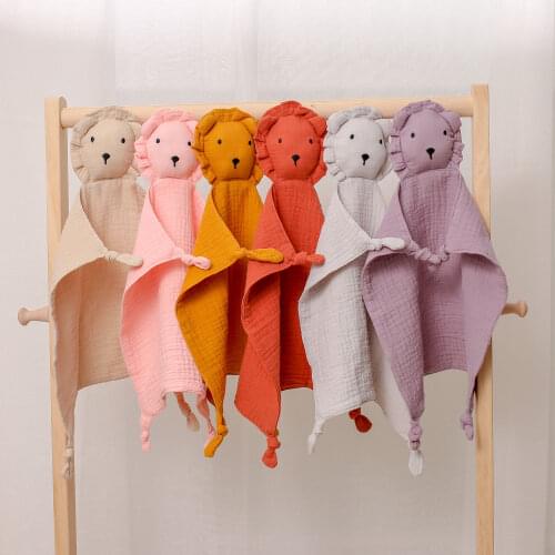 1 Pc New Cute Lion Baby Feeding Towel Soft Gauze Bath Towel Newborn Saliva Towel Kids Sleep Toy Soothe Appease Towel Bib