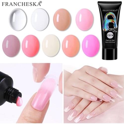 15 Colors Nail Extension Glue Glitter Crystal Free Paper Quick Extension 15ML Acryl UV Gel Varnish Hybrid Nail Art Manicure
