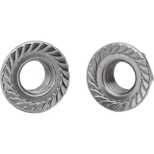 20pcs 50PCS M3 M4 M5 M6 M8 304 Stainless Steel Hexagon Flange Nuts Pinking Slip Locking Lock Nut