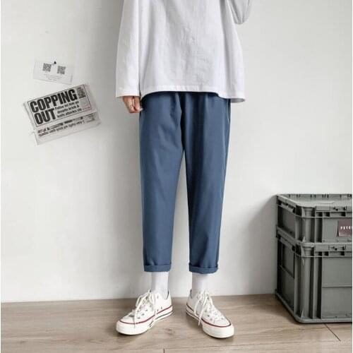 2020 Mens Casual Fit Tracksuit Sports Solid Male Gym Cotton Joggers Sweat Casual Pants Trousers