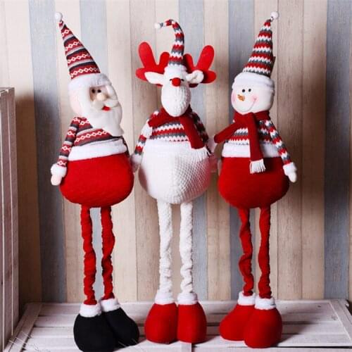 2022 New Christmas Elf Doll Legs Retractable Santa Claus Snowman Reindeer Plush Toy Home Decoration Christmas Gift for Children