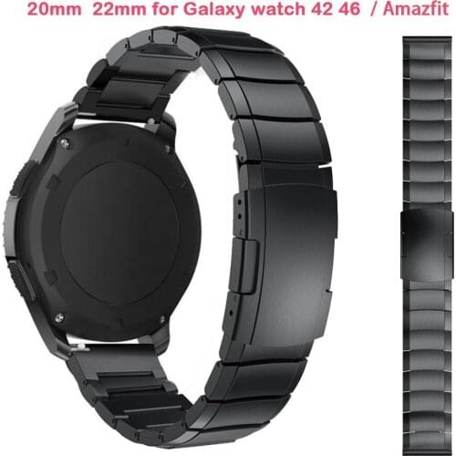 22mm 20mm Watch Bands for Samsung Galaxy watch 42 46mm for Amazfit Bip Pace Motor 360 Stainless Steel Straps Gear S3 S2 Classic