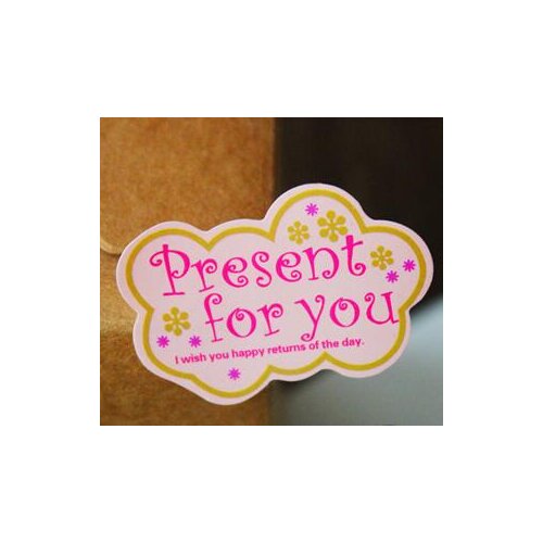 240 stickers/lot 25x40mm present for you self-adhesive paper sealing sticker for baking/gift/decoration, Item No.TK59