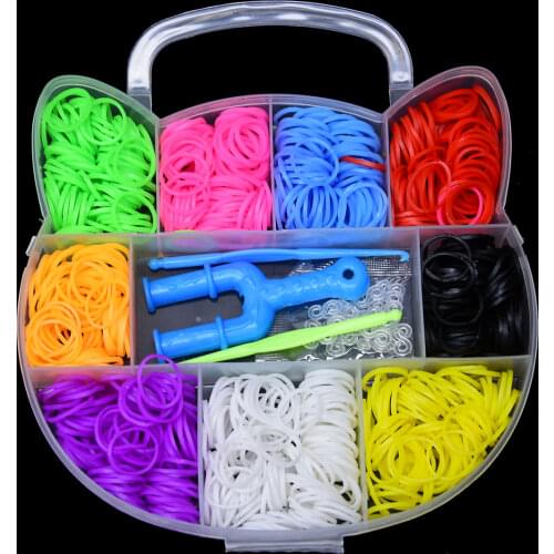 600pcs Children Diy Toys Rubber Bands Bracelet Loom Girl Hair Band Colorful Gum Make Woven Bracelets Kids Gift Toy Dropshipping