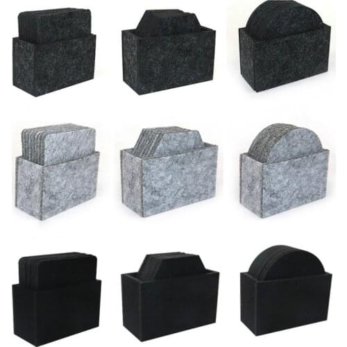 8pcs/set Absorbent Round Hexagon Felt Coaster Cup Mat Pad Storage Box Bowl Mug Glass Plate Creative Placemats Drink Accessories