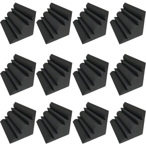 12pcs Acoustic Soundproof Foam High Density Flame Retardant Bass Trap Sound Absorption Corner Foam
