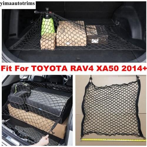 Car Accessories Rear Trunk Storage Bag Mesh Net Organizer Elastic Luggage Net Holder Pocket Kit For TOYOTA RAV4 XA50 2014 - 2021