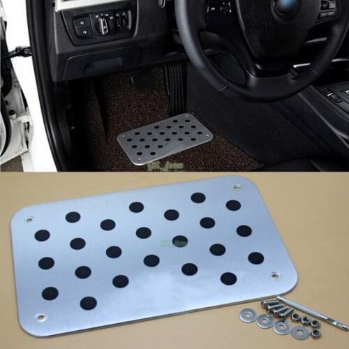 Car Auto Aluminum Floor Carpet Mat Pad Plate Pedal Foot Rest For Hyundai ix35 ix25 i30 Verna Accent Elantra Tucson with logo