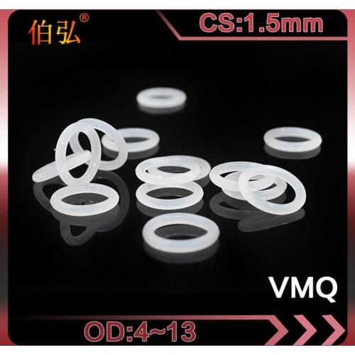 White Silicon O-Ring 10PCS/lot Silicone/VMQ CS1.5mm OD4/5/6/7/8/9/10/11/12/13mm O Ring Seal Rubber Gasket Rings Washer