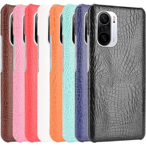 For POCO F3 Case PocoPhone F3 Luxury Crocodile pattern PU leather Case For Xiaomi POCO F3 Phone Case Back Cover