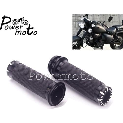 For Harley Touring Dyna Softail Sportster Bobber Chopper 2008-20 1 Pair Motorcycle Black Handlebar Handle Control Grip Hand Grip