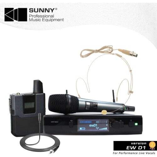 EWD1 EW D1 Digital True Diversity UHF wireless microphone system Professional Single Handheld headset Lavalier Sennheiser Mic