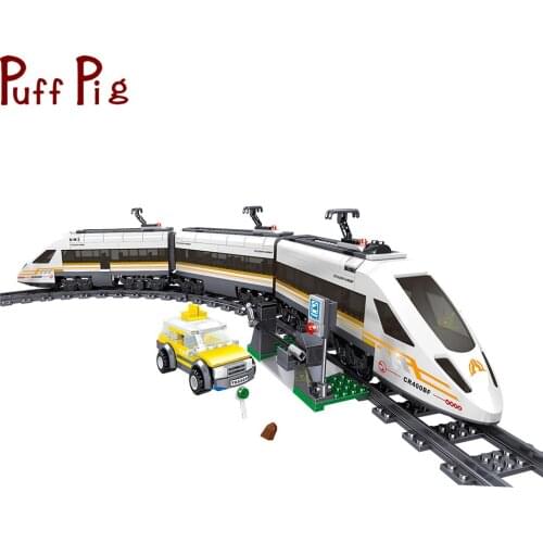 641pcs Revival Express Train Building Blocks Simulated Self-assembly City Rail Creative Educational Childrens Toys Train Set