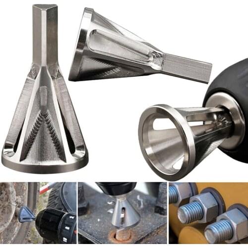 Tire Repair Deburring Tools Stainless Steel External Chamfer Tool Drill Bit Remove Burr Silver Motorcycle Car Repair Tool