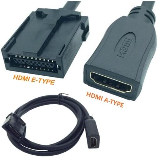 HDMI-compatible type E type A Cable Socket Female to Male Adapter Car Digital TV HD Monitor GPS Video Player Car Use Cables