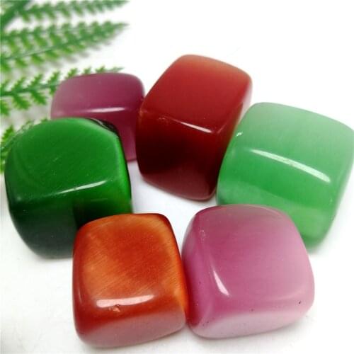 2pcs High quality cat eye stones and crystal stone Raw semiprecious Tumbled stone