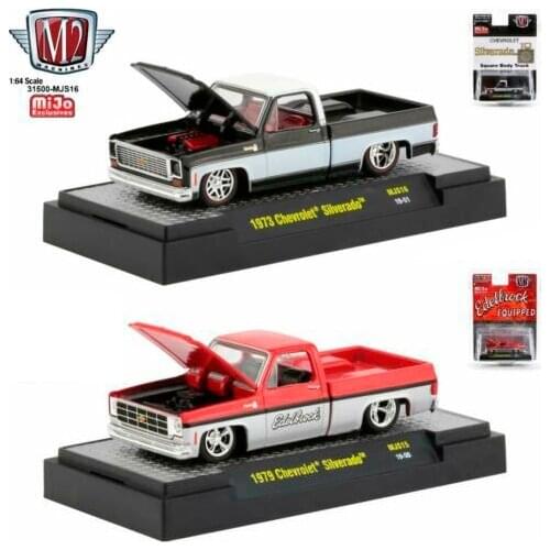 M2 1/64 1973 & 1979 Chevy Silverado Collection Metal Die-cast Simulation Model Cars Toys