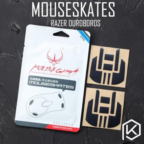 Hotline games 2 sets/pack original competition level mouse feet skates gildes for razer ouroboros 0.6mm thickness