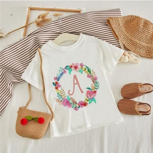 Short Sleeve Casual T-Shirt Kids Unisex Letters Girl Clothes Flowers Baby Boy T Shirt Plants Harajuku Girls Shirt Birthday Tops