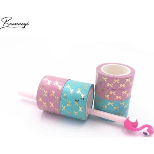 Bowknot Gold Foil Washi Tape Quality Kawaii Scrapbook Paper Stickers Gift Stationery Diy Scrapbooking Photo Album School Tools