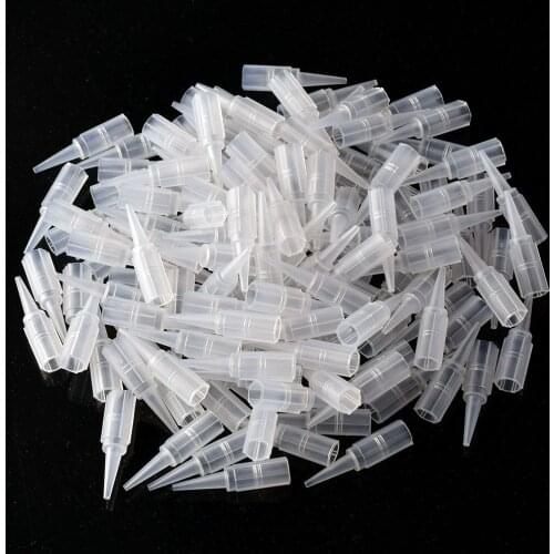 NEW Permanent Makeup Plastic Tattoo Caps 100 Pcs Eyebrow Tattoo Needle Tips Matched For 1R Needles Tattoo Accessories