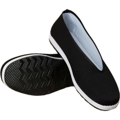 Tai Chi Shoes Retro Black Martial Arts Kung Fu Shoes Chinese Traditional Cloth Shoes Wushu Sports Fitness Training Sneaker