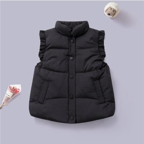 Autumn Winter Childrens Jacket Vest Boys and Girls Warm Lace Solid Color Childrens Vest Unisex 2-6 Years
