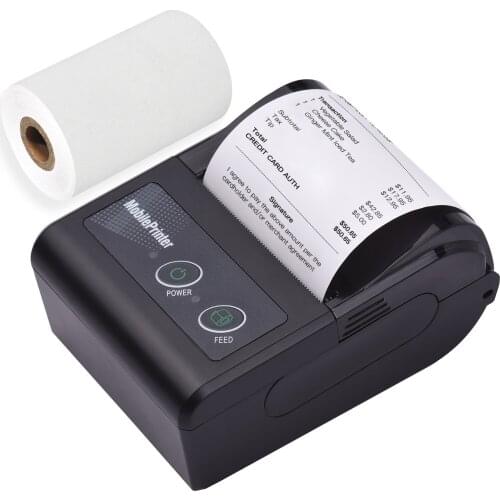 Mini Mobile POS Printer Portable 58mm 2 Inches Wireless BT Thermal Bill Receipt Printer Support ESC/POS Print Command for Store