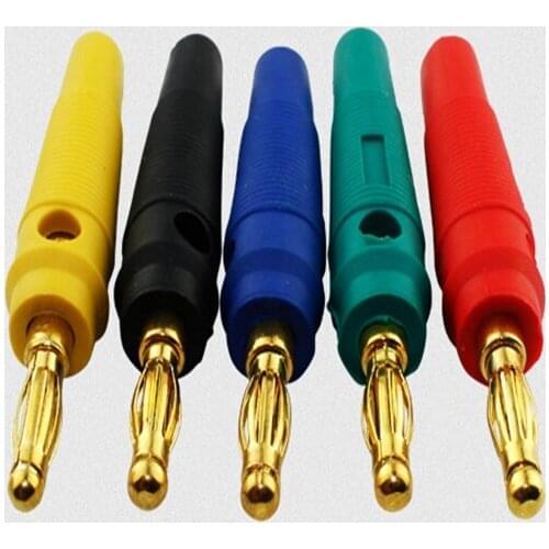 1pcs Gold plated 4MM plug speaker line power amplifier wiring connector speaker cable audio cable plug