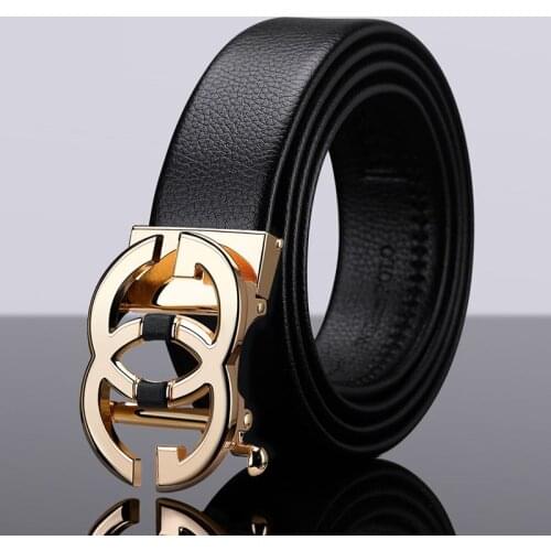 Full-grain leather Brand Belt Men Top Quality Genuine Luxury Leather Belts for Men Strap Male Metal Automatic Buckle designers