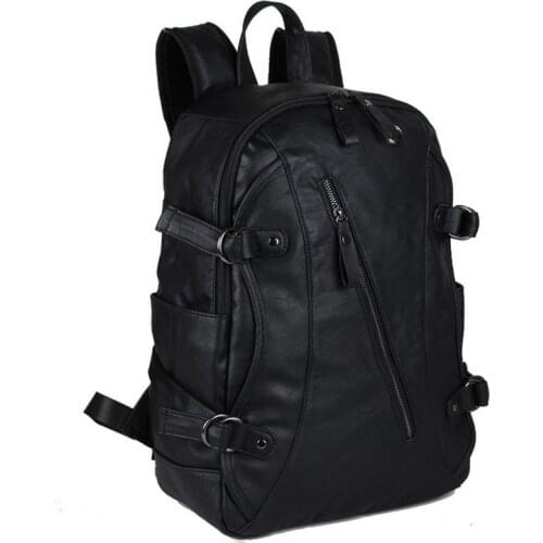 New Fashion Faux-leather Men Backpack Casual Backpack For Women School Backpack Men Shoulder Bag Tote Black Bag Free Shipping