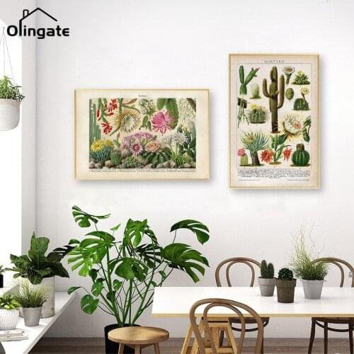 Nordic Style Modern Plant Kind Canvas Painting Pictures Simple Cactus Wall Art One Piece Canvas Poster Living Room Home Decor