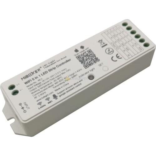 Mi.light WL5 5 IN 1 WiFi LED Controller 2.4G 15A For Single color, CCT, RGB, RGBW, RGB+CCT Led Strip Work with Google Alexa