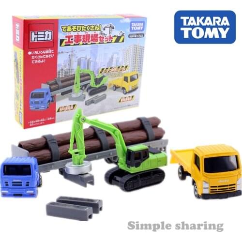 Takara Tomy Tomica Diecast Miniature Construction Vehicle Model Hot Pop Kids Toys Magic Light Kids Car Bauble Scale Crane