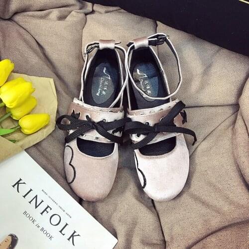 2020 New Women Female Round Toe Shallow Buckle Strap Comfort Ladies Footwear Sweet loafers Flat Shoes Ballet Flats Shoes U15-32