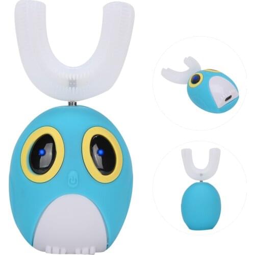 U Shaped Children Electric Sonic Toothbrush Intelligent Cleaning Toothbrush Oral Care Tool Blue 7 12 Years Old