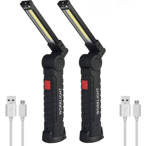 USB Rechargeable LED Work Light COB LED Flashlight Outdoor Hanging Camping Pocket Torch With Magnetic For Hiking Fishing Camping