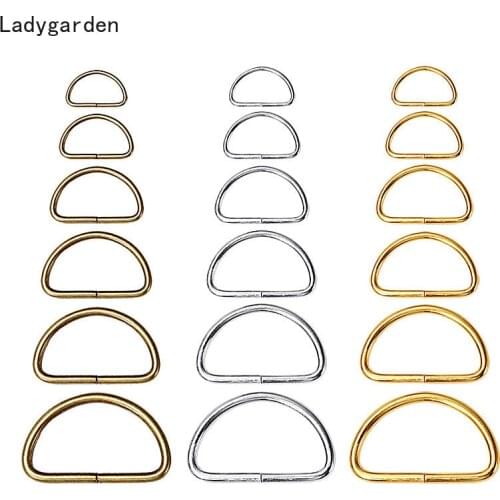 100PCS 38/32/25/20/15/12/10mm Vintage Metal D Ring Buckles Garment Clothes DIY Needlework Luggage Sewing Bag Purse Buckles