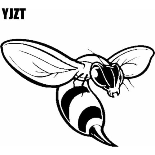 YJZT 20CM*14CM Insects Animals Bee Car Sticker Vinyl Decal Honey Black/Silver C19-0116