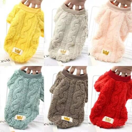 Winter Warm Fleece Dog Clothes Pet Coat Double-sided Fleece Hoodies Puppy Dog Shirt Jacket French Bulldog Pullover Dog Clothing