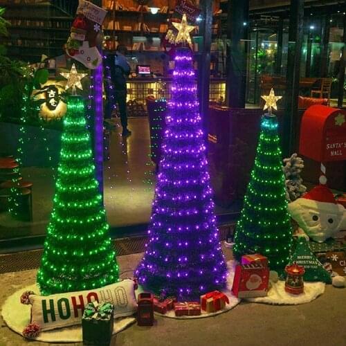 Artificial Christmas Tree Multifunctional Remote Control Holiday Decoration Light String Wedding LED Foldable Christmas Tree