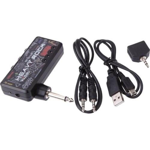 1 Set Electric Guitar Plug-in Headphone Amplifier with USB/3.5mm Cable