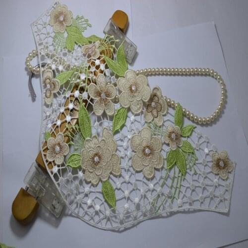 1pair/lot)Chinese style green hollow patches Wedding Bridal Embroidery Lace patch Sewing Lace Applique A-16053003