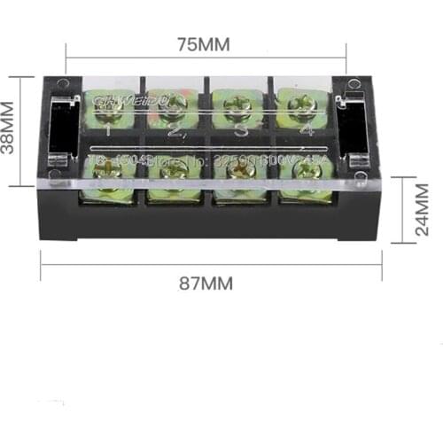 20PCS TB-4504 Suyep 4 Positions Dual Rows 600V 45A Wire Barrier Block Terminal Strip copper