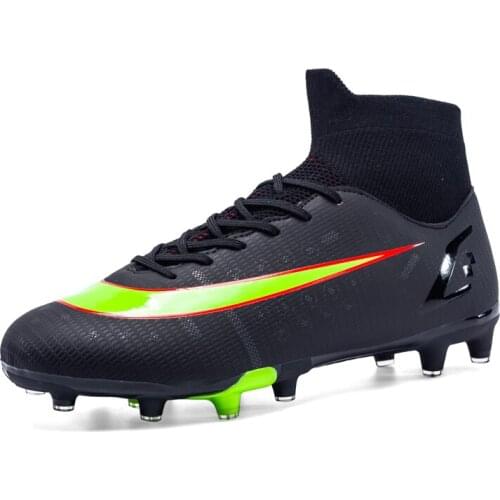 2020 Soccer Shoes For Men Football Boots Kids High Ankle Soccer Cleats Waterproof Sport Sneakers Futsal Shoes Size 35-45