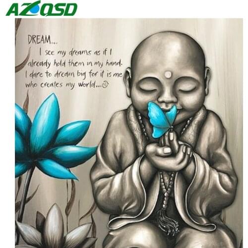 AZQSD Diamond Embroidery Buddha Cross Stitch 5D Rhinestones Diamond Painting Religious Mosaic Handicraft Home Decoration