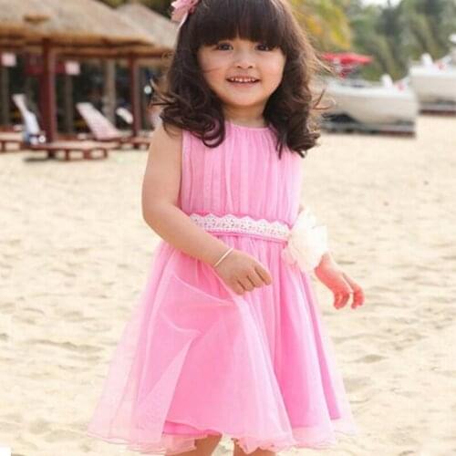 CHILDREN WIT Summer Girls Dress 2018 Brand Princess Dress Kids Clothes Bow-tie Design for Girls Clothes 1-4 Y Party Dresses