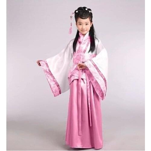 Blue pink Play party dress for Child Ancient tang cosplay dress Chinese ancient costume