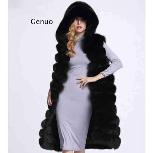 Long Fur Vest Winter Women Luxury Faux Fox Fur Vest Furry Slim Woman Fake Fur Vest Plus Size Faux Fur